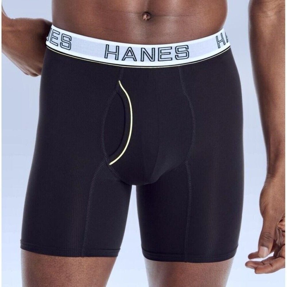 Hanes Premium Comfort Flex Fit Boxer Briefs Men Small Black Lightweight Mesh NEW
